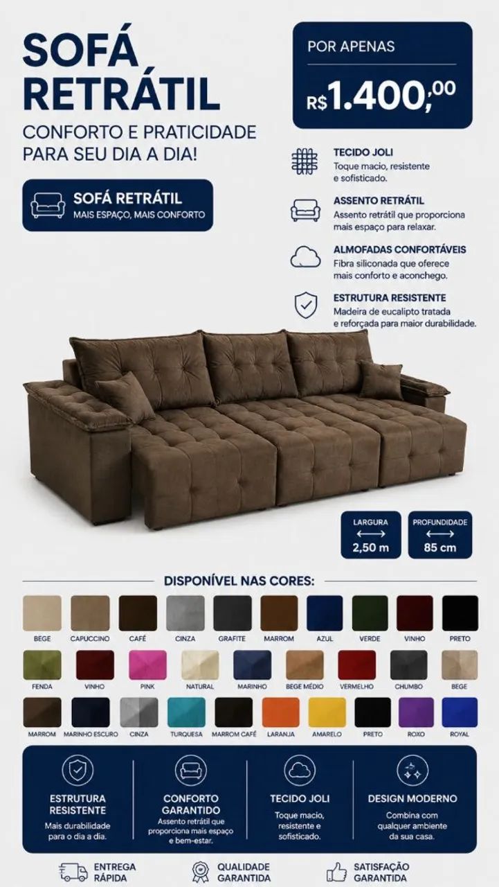  Vendo Sofá retrátil 