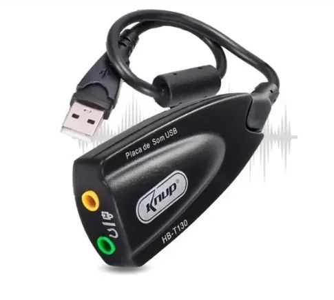 Adaptador USB Áudio 2xP2 Fone e Microfone HB-TI30 - Knup - Foto 2