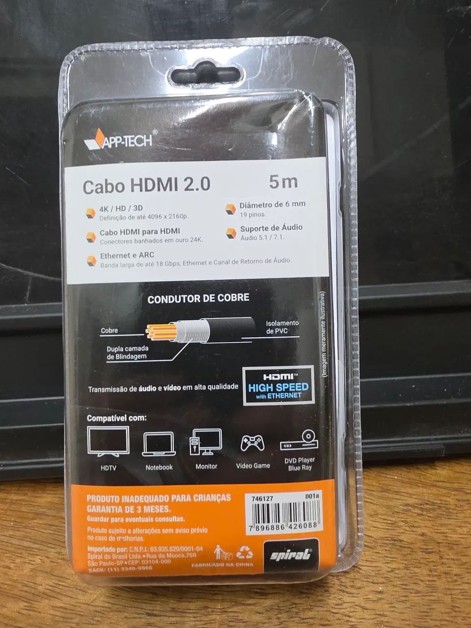 Cabo HDMI 2.0 5 metros - Foto 2