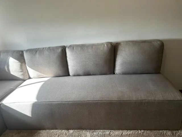 Sofa Grande Com Almofadas Para Sala Em Linho Mais de 5 Lugares - Foto 4