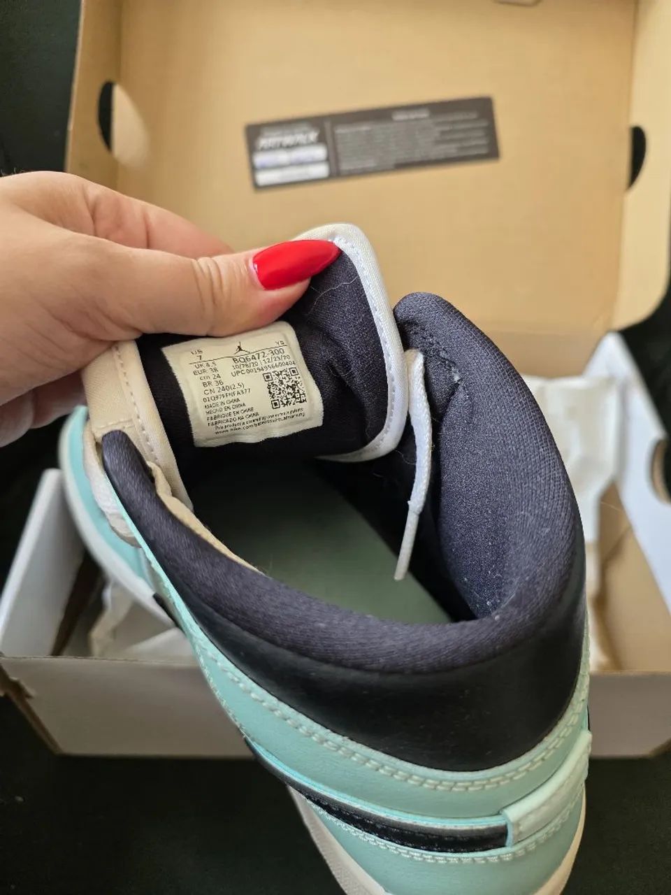 Tênis Jordan Mid Blue Tint 36 - Foto 4