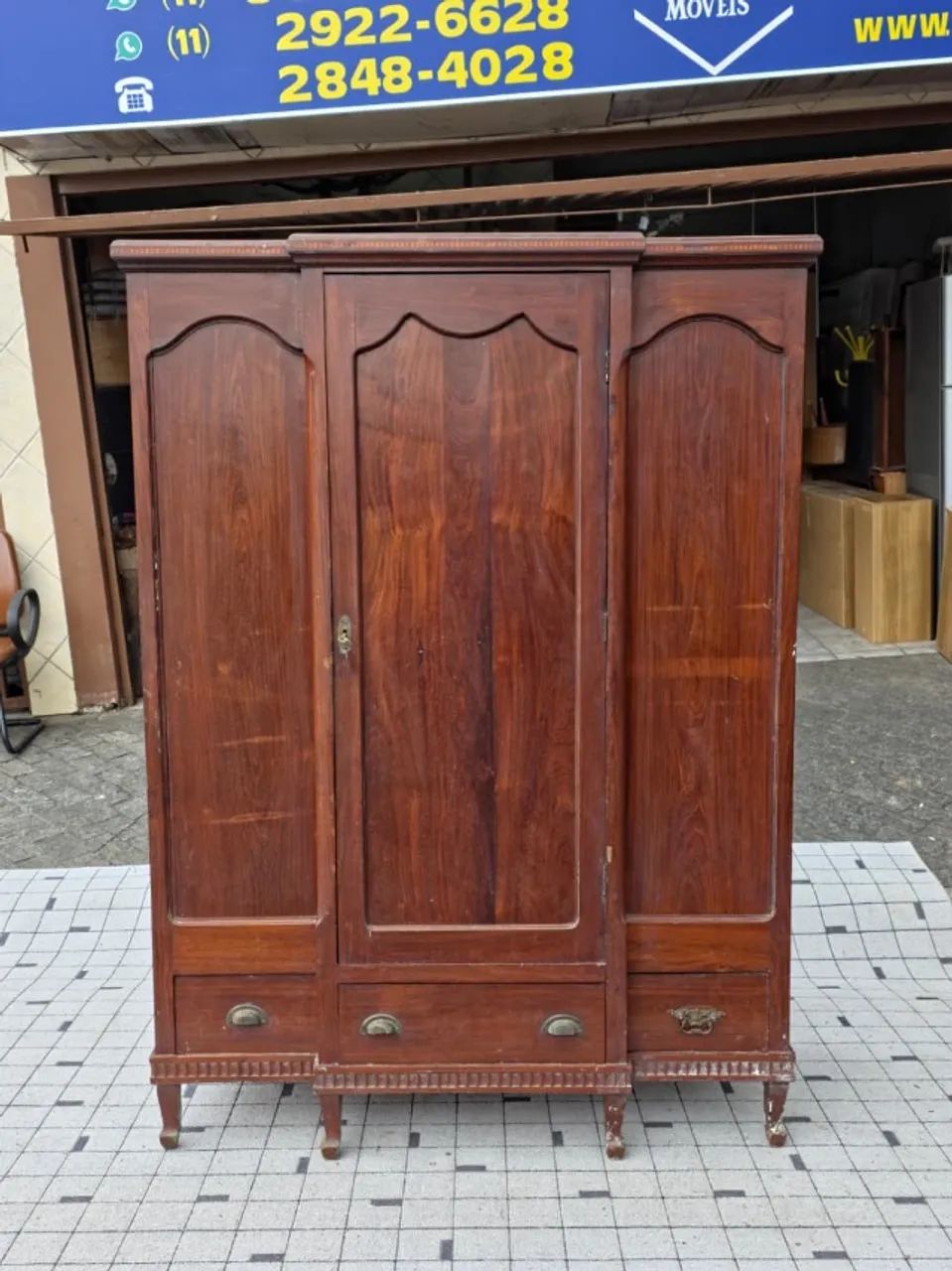Guarda Roupa Centenario 1 Porta em madeira Ipê Maciço - Foto 3
