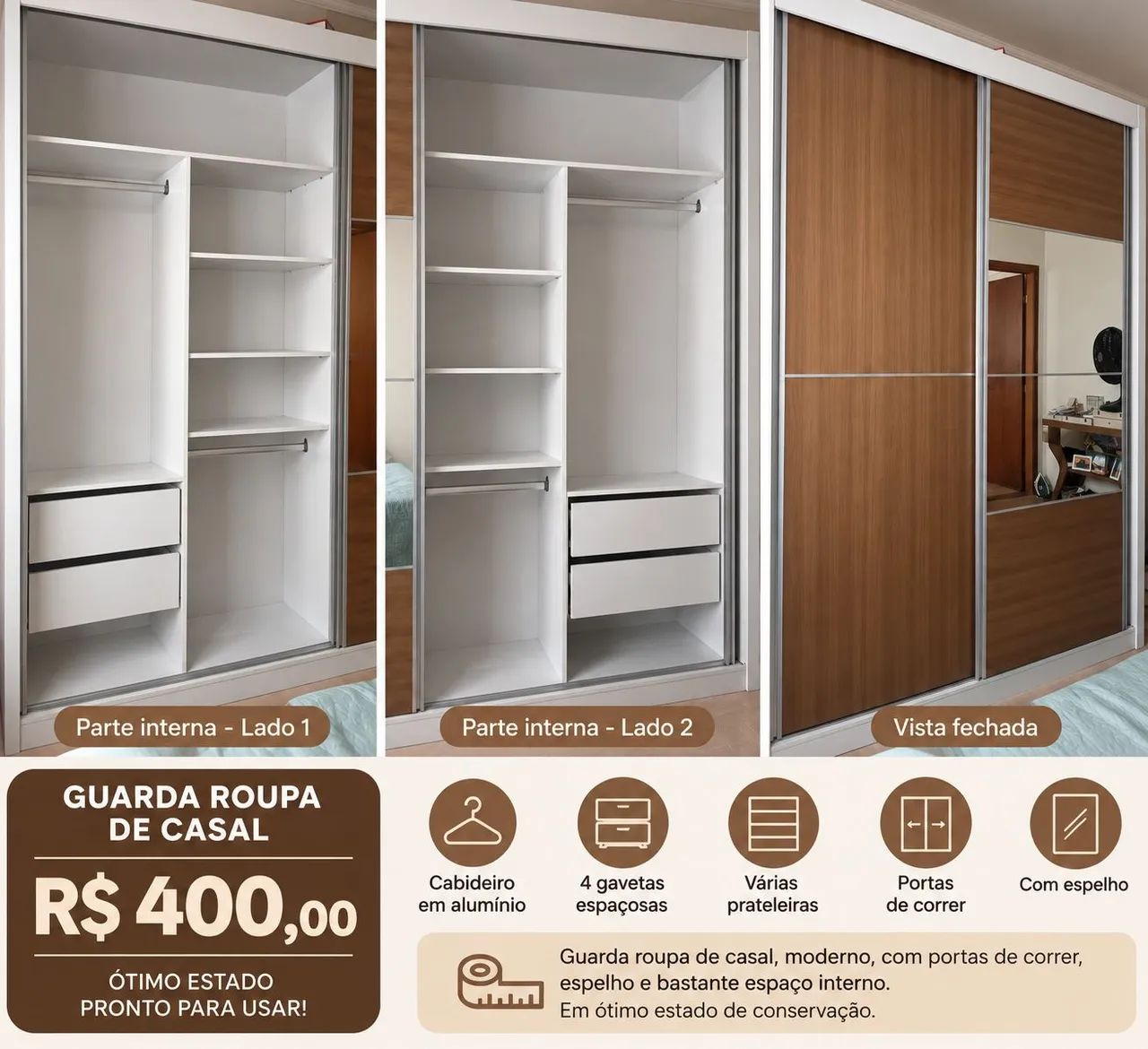 Guarda roupa casal - Foto 4