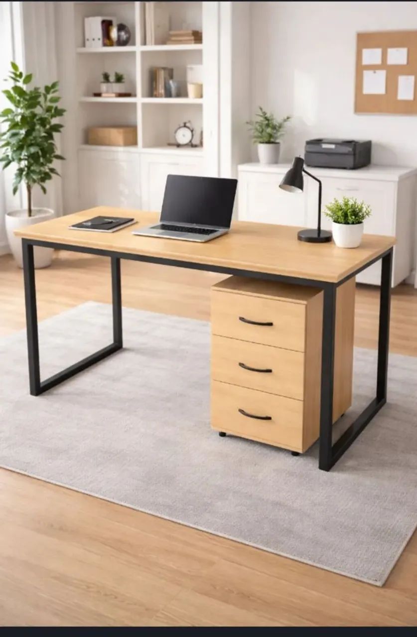 Mesa com gaveteiro DIRETO DA FABRICA
