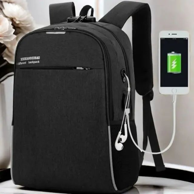 Mochila Notebook Antifurto Impermeável USB 15.6 Executiva Nova - Foto 5