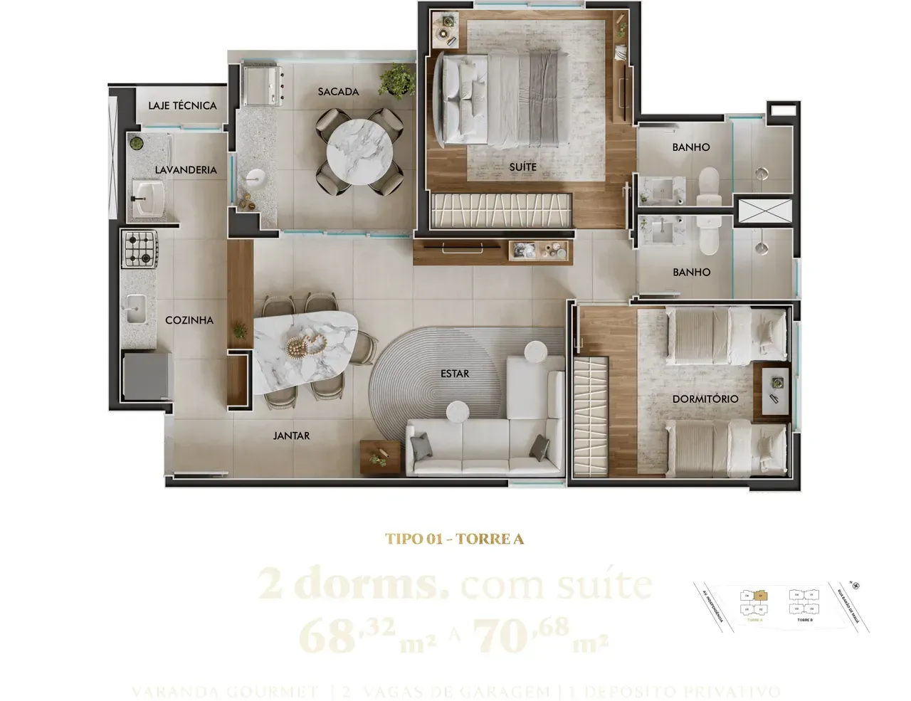 PLANTA 68m²
