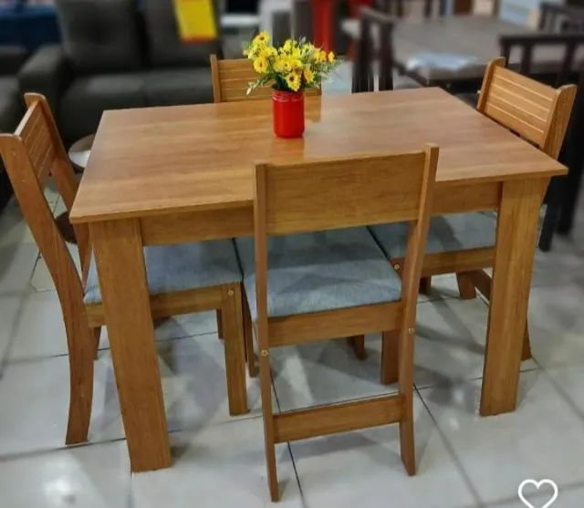 Mesa de Jantar Palace com Cadeiras Brisa Grafite (A Pronta Entreg)