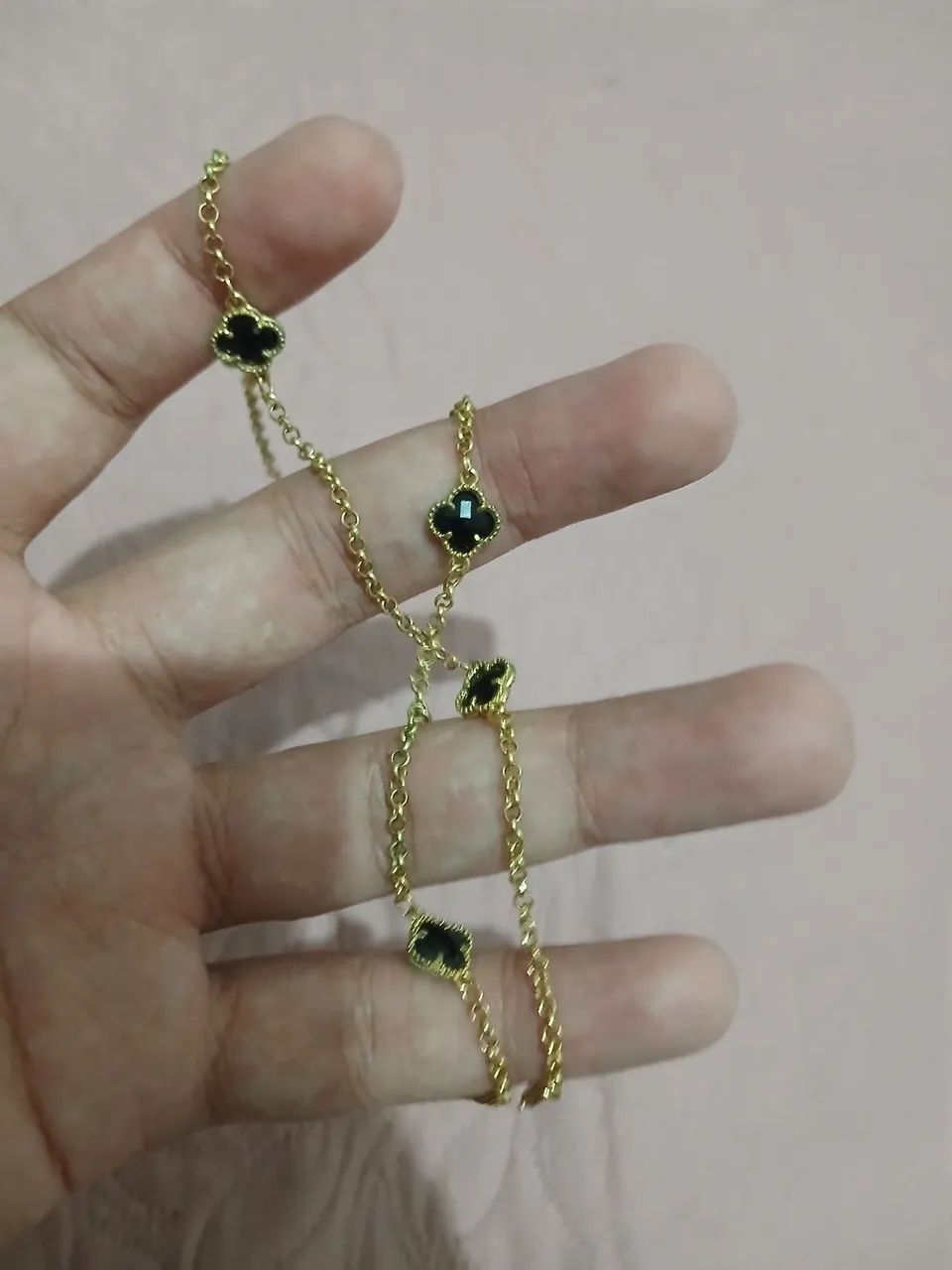 Colar trevo banhado a ouro 