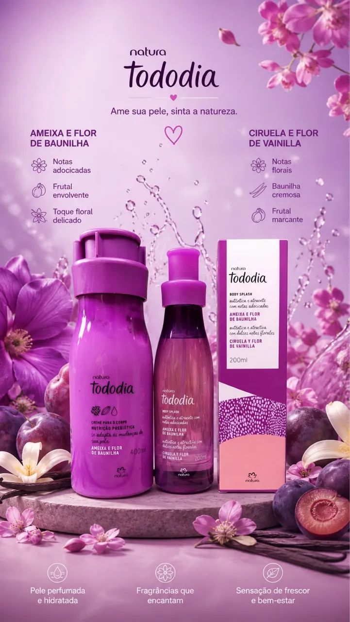 Kit ameixa e flor de baunilha natura