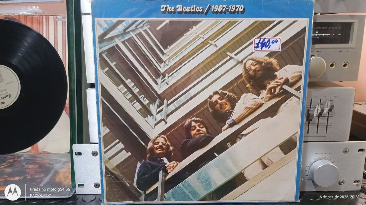 Disco de vinil Beatles azul 