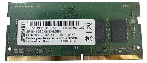 Memória DDR4 Notebook 8GB Smart 2666