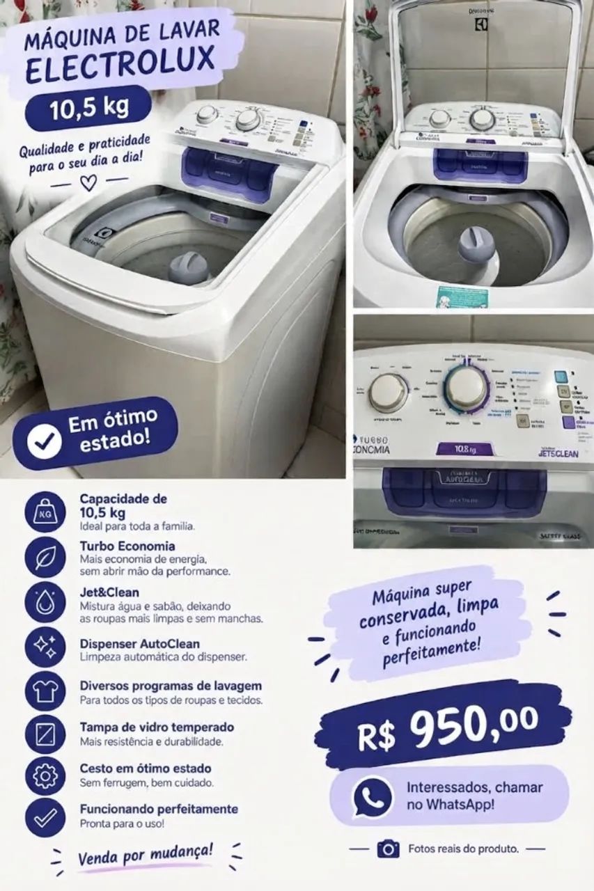 Máquina de Lavar Roupas - Electrolux  - Foto 3
