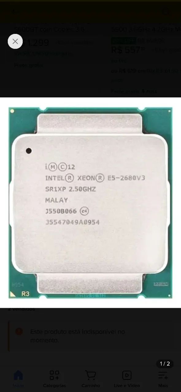 Kit placa mãe e processador Xeon E5-2680v3 com arcoole  - Foto 2