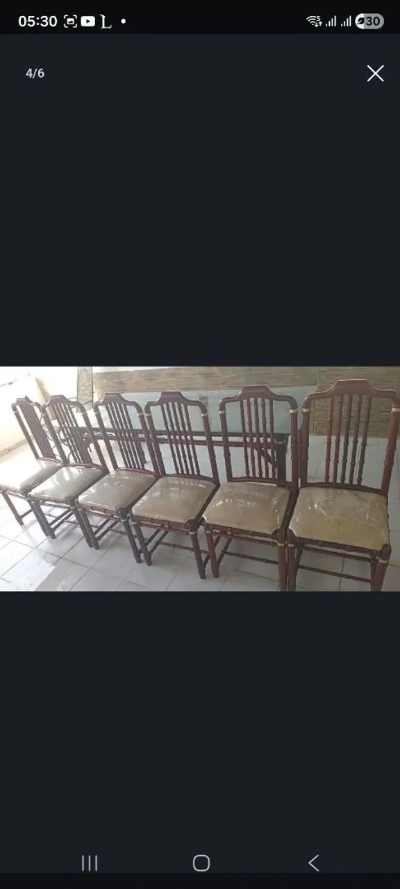 Vende-se mesa de jantar de mogno com vidro temperado  - Foto 4