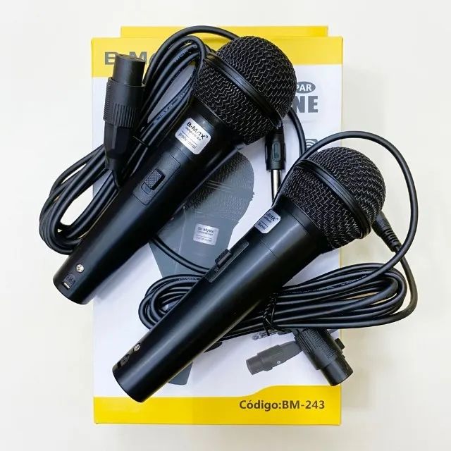 Microfones Dinâmicos (Kit com 2) com Cabos de 2,5 metros - Foto 2