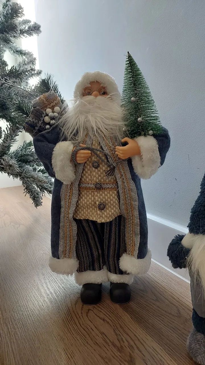 Papai Noel Azul Feito a mão 