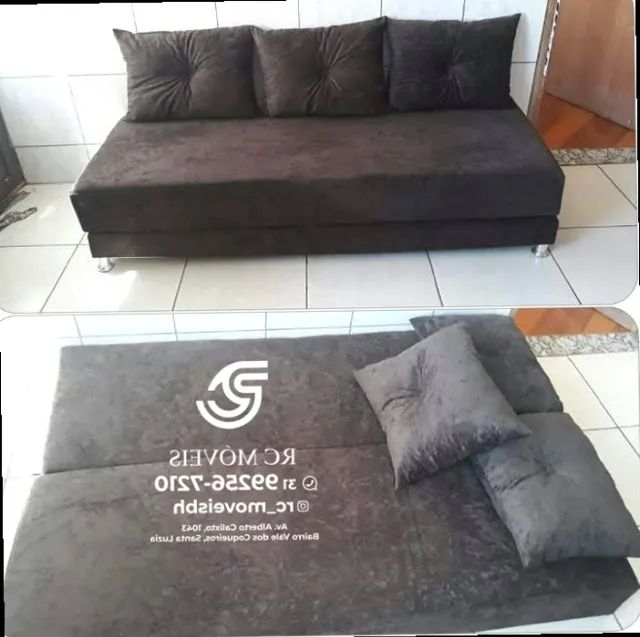Sofá Cama Bicama 1,70m Suede D33 Compacto e Funcional