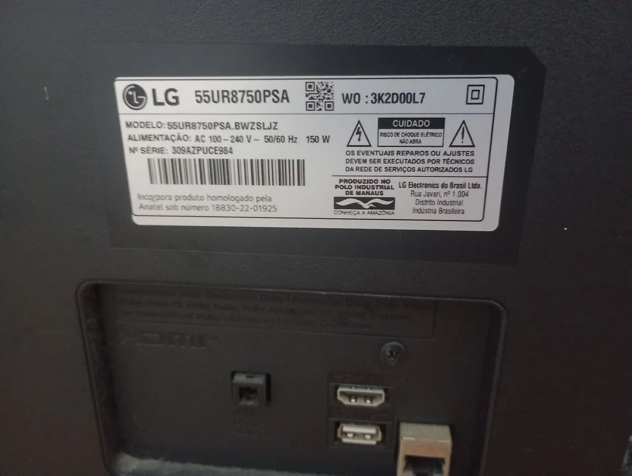 Tv LG 55 polegadas uhd al thinq com defeito  - Foto 4