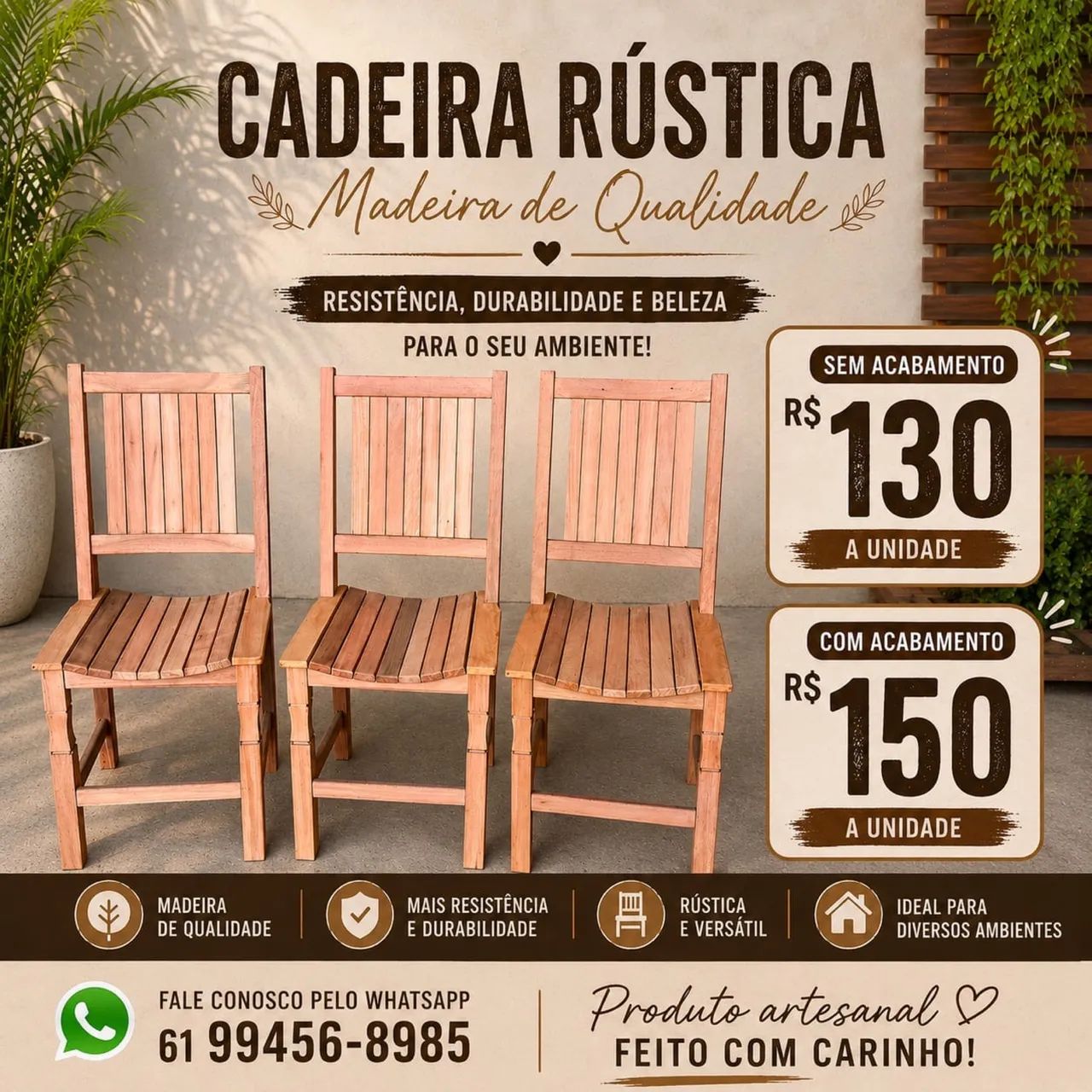 cadeiras madeira mista 