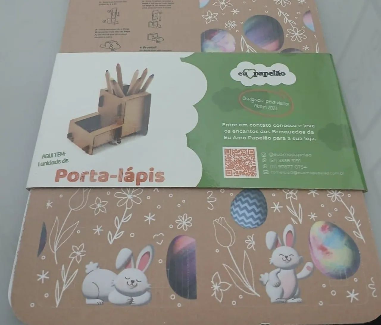 Porta lápis meu papelão páscoa 