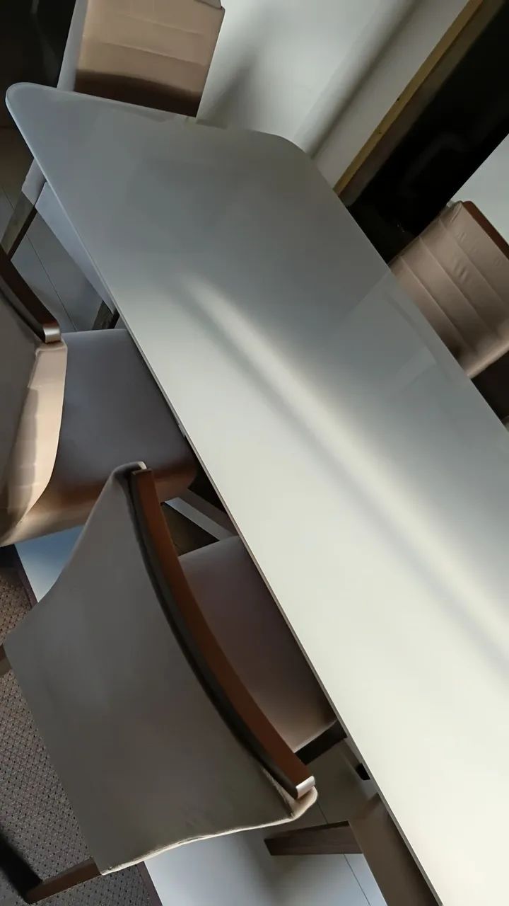 Mesa 6 Cadeiras com Tampo de Vidro Asssento Confortável  - Foto 3