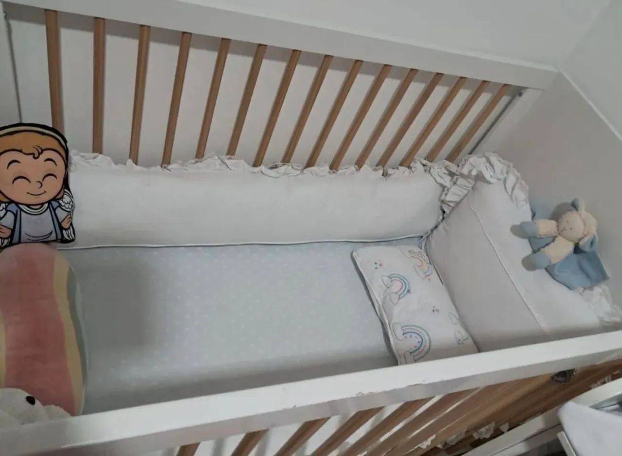 Berço que vira cama com colchão - Foto 2