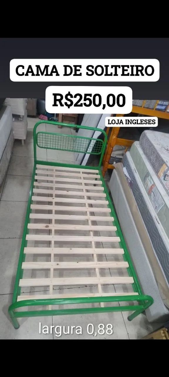 CAMA SOLTEIRO DE FERRO 