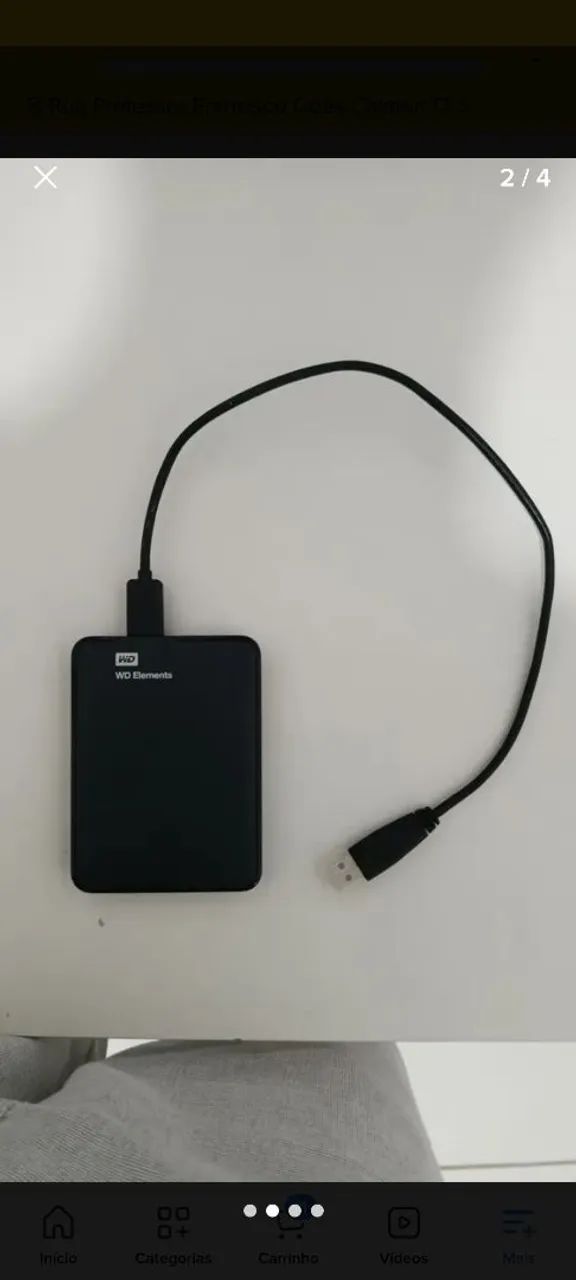 HD externo WD Elements 1 TB - Retirada no local  - Foto 3