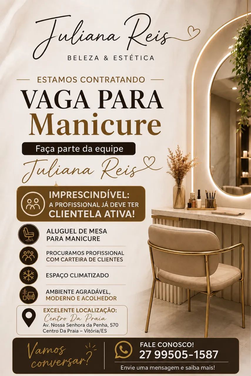 Vaga para manicure 