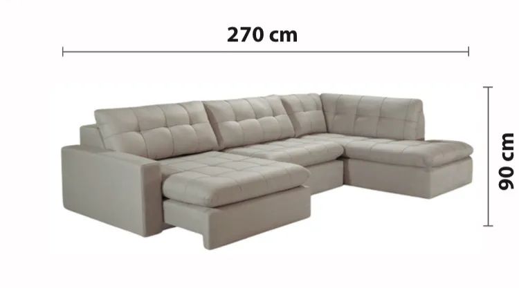 Sofá de canto Malbec 2,70mt Linho Bege - (Entrega imediata) - Foto 2