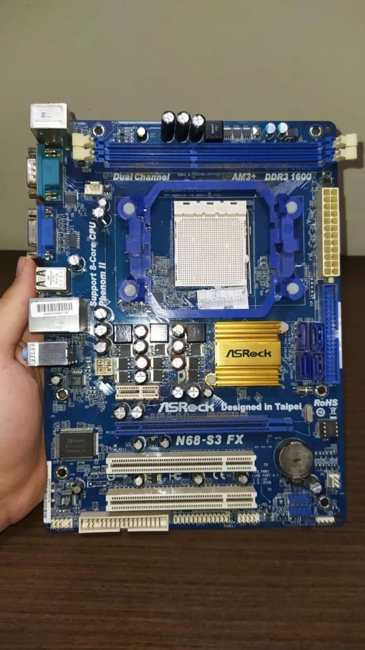 Placa Mãe ASRock N68-S3 FX AM3+ (COM DEFEITO / NO ESTADO) + Acessórios - Foto 3