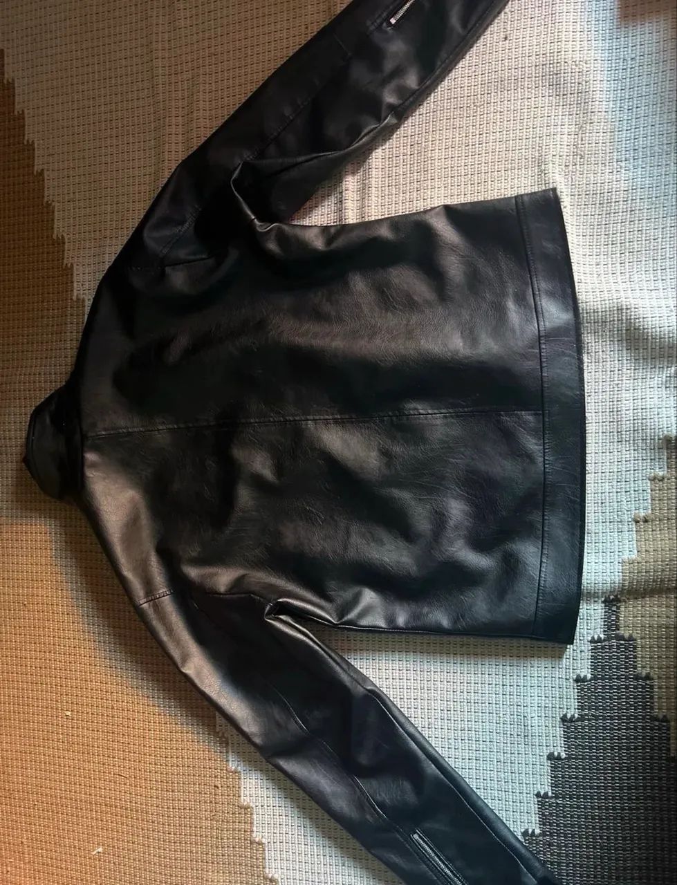 Jaqueta de Couro biker Masculina original  - Foto 4