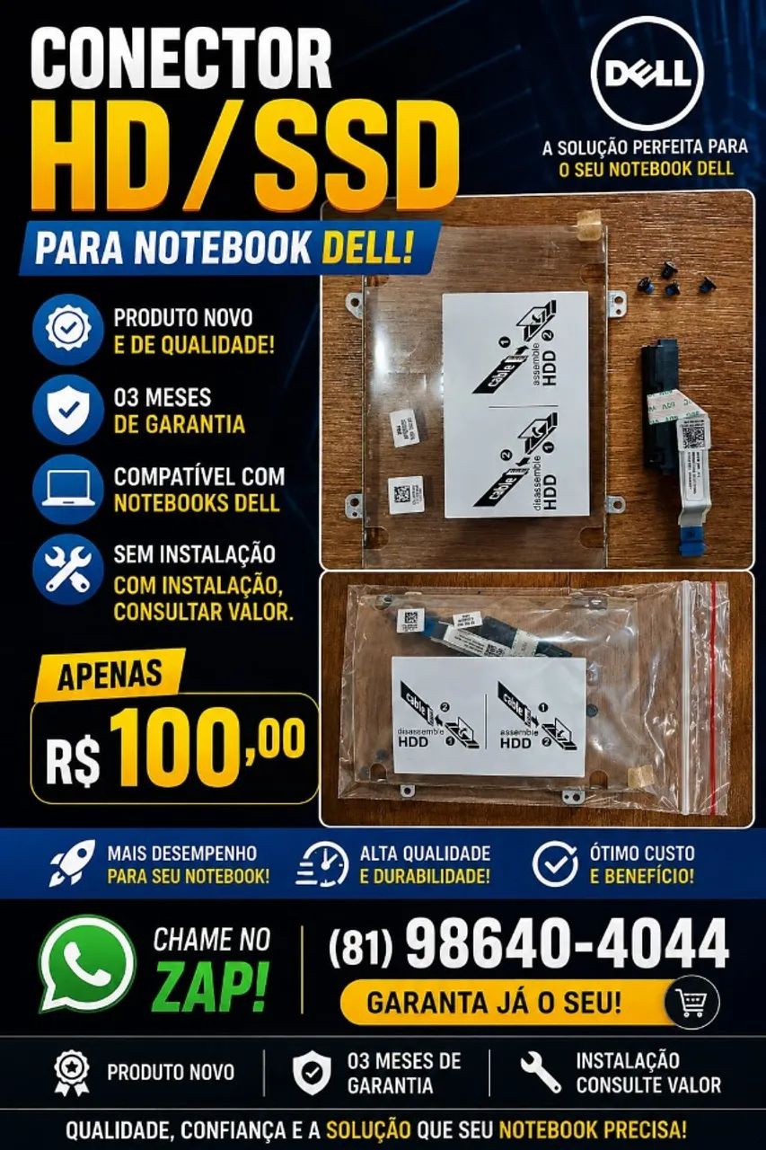 CONECTOR HD/SSD PARA NOTEBOOK DELL!
