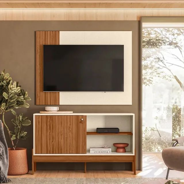 Rack Bancada com Painel para TV até 42 polegadas Wood