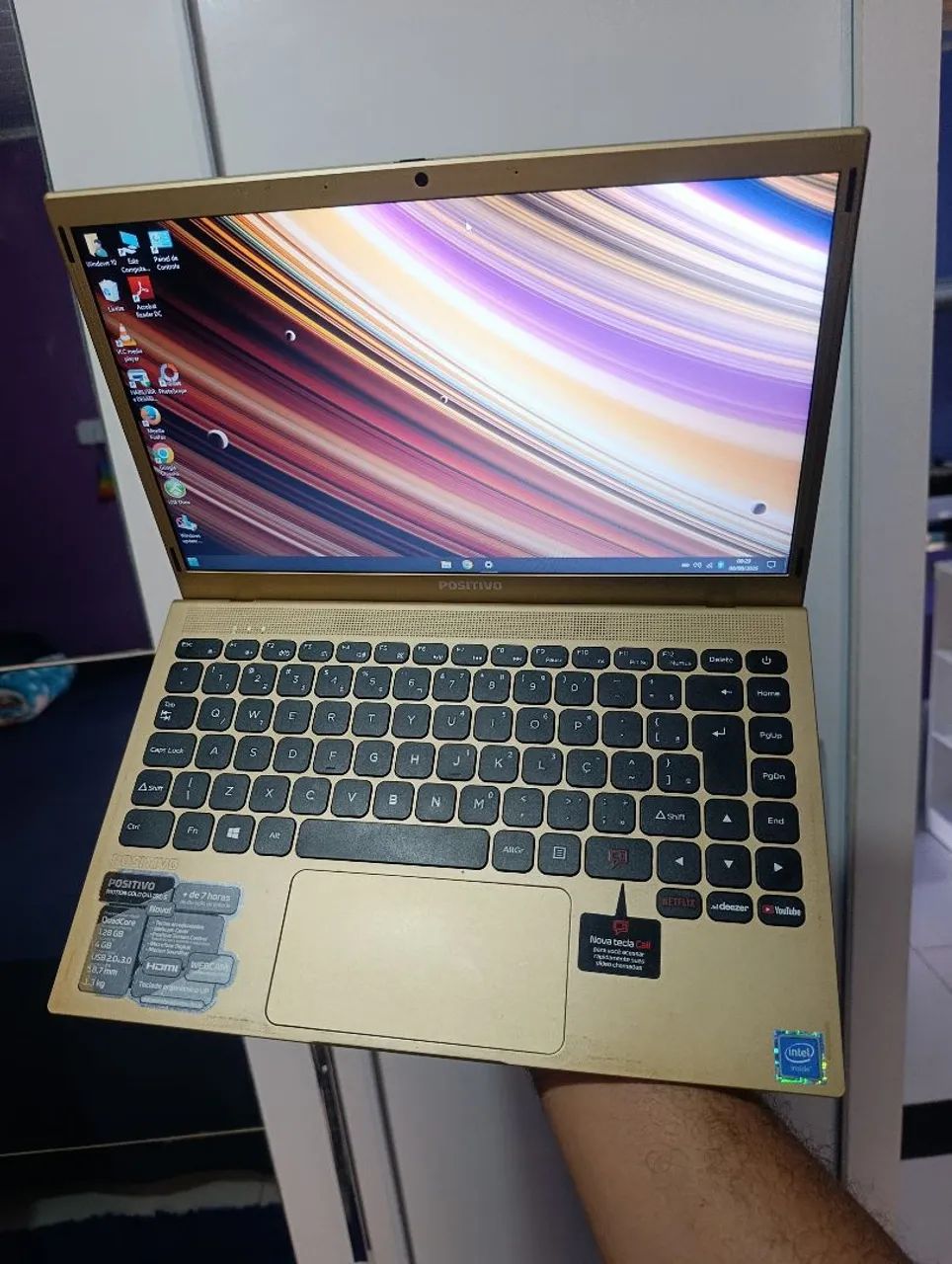 Notebook bom para estudos com ssd de 128 gigas, bateria de longa duração, Windows 10 - Foto 2