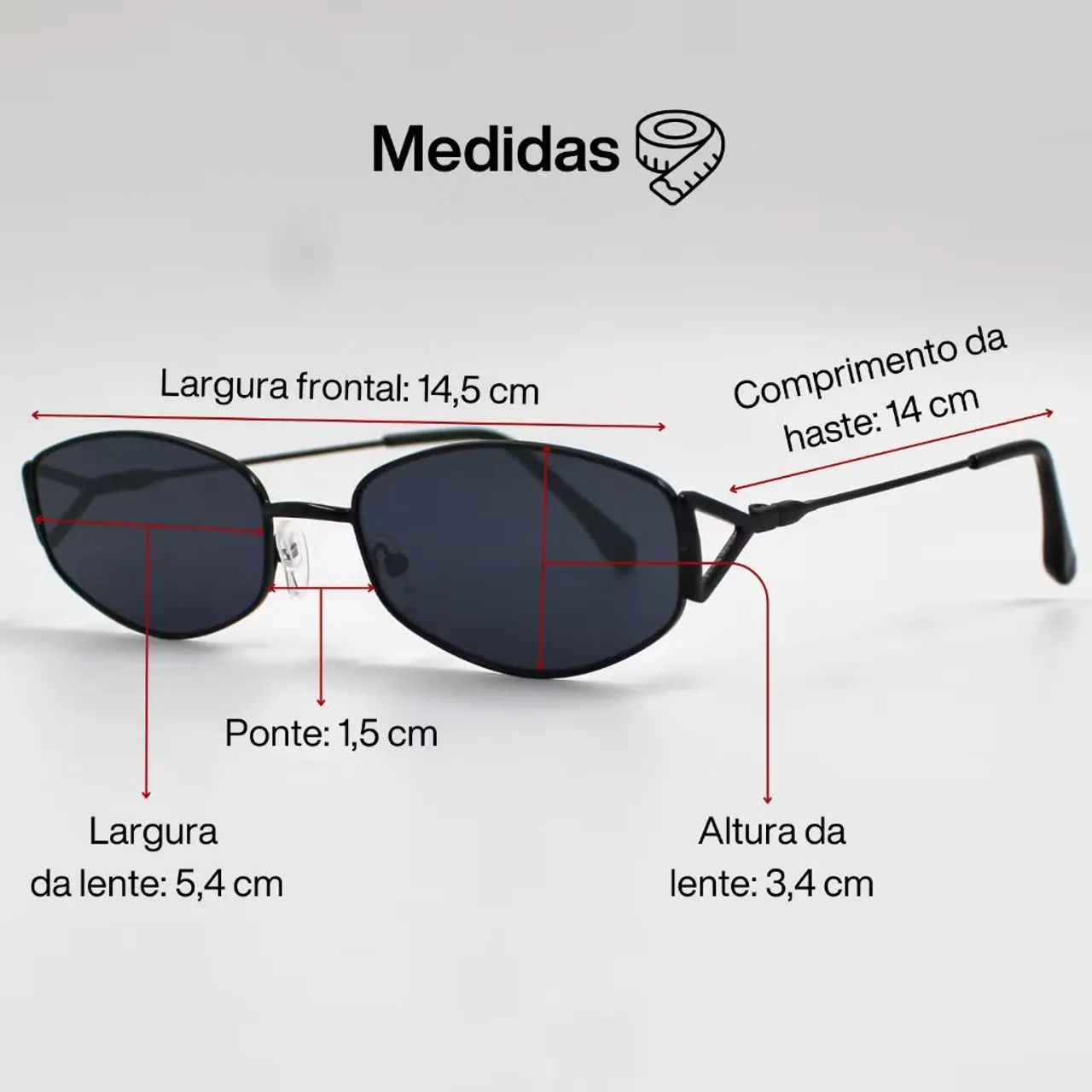 Óculos de sol Premium prata e marrom - Foto 2