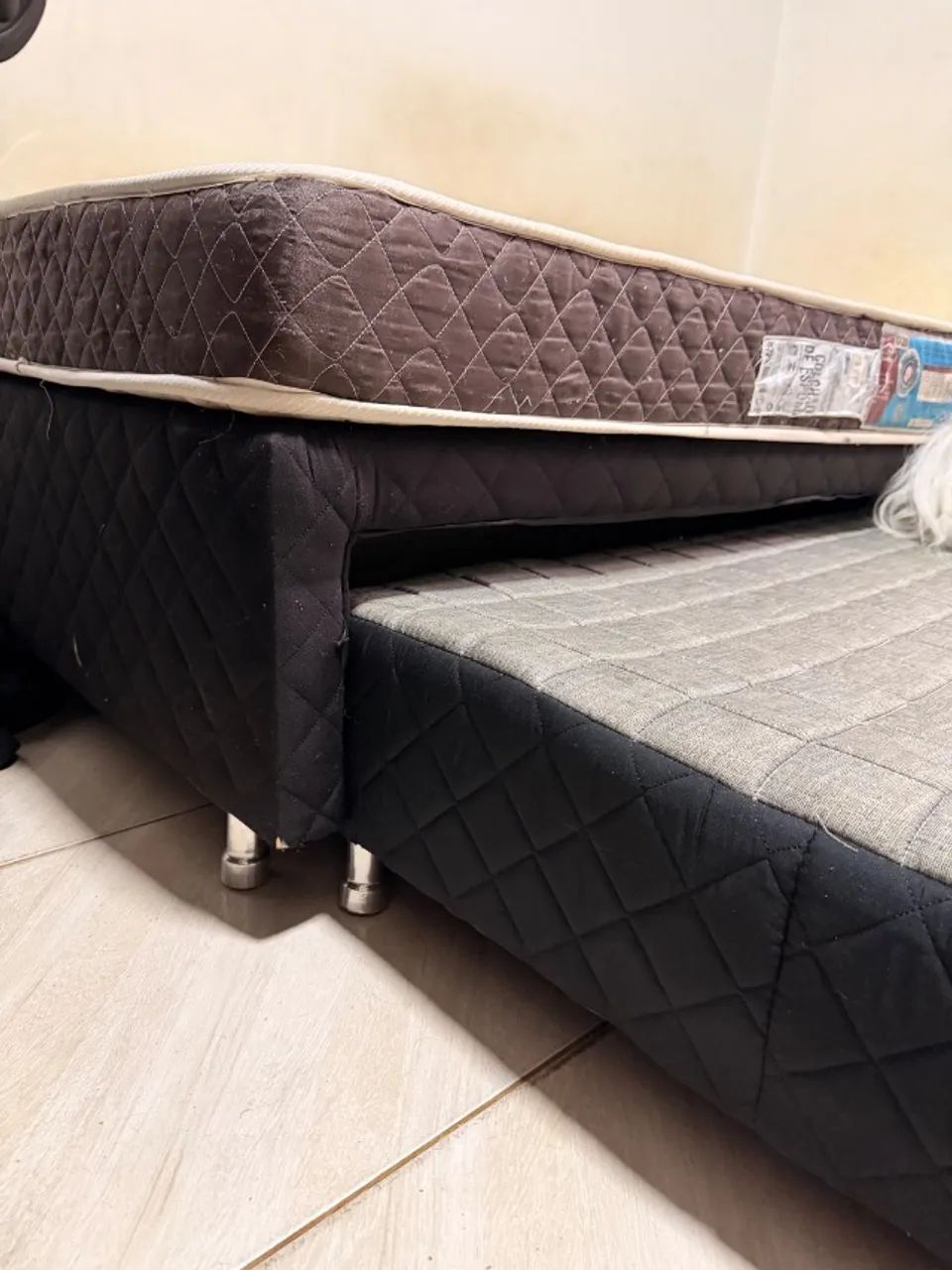 Bicama e colchão de solteiro com cama auxiliar