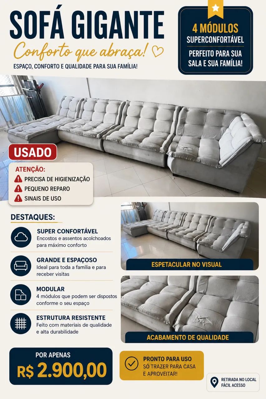 Sofá modulado pra sala ampla - Foto 2