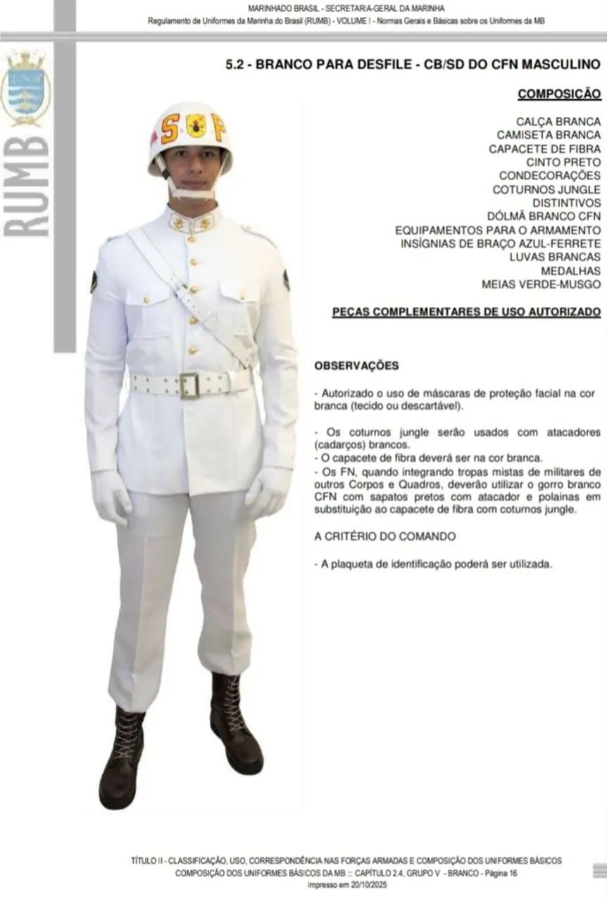 Calça do Uniforme BRANCO Marinha Do Brasil - Foto 3