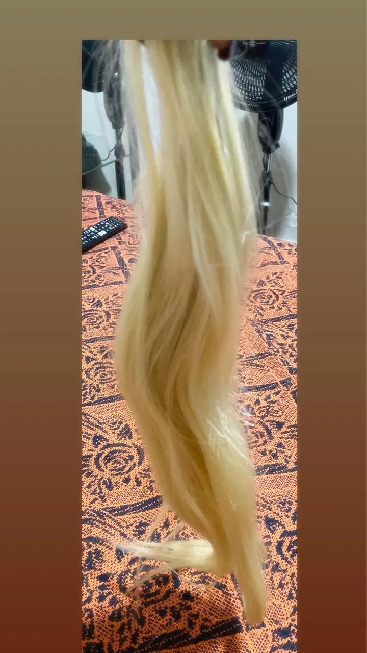 Mega hair 65 ctm loiro blond cabelo humano. - Foto 2