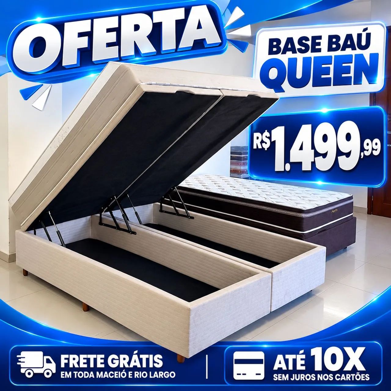 OFERTAS DE BASE BAU SOLTEIRO QUEEN E CASAL BOM SONO  - Foto 3