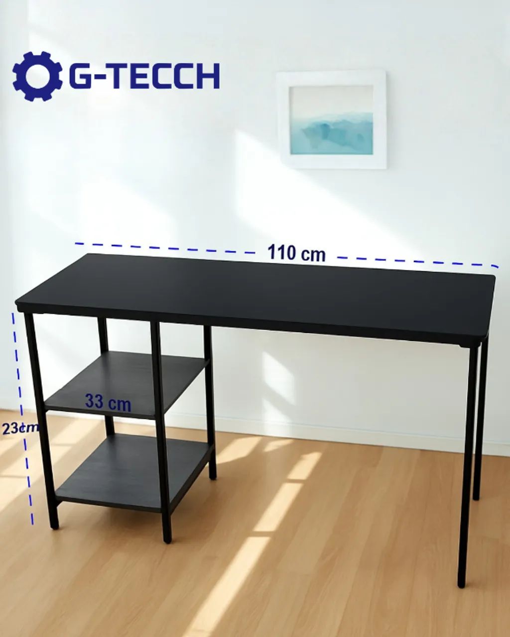 Mesa Escritório 1,1m NOVA Escrivaninha Multiuso Industrial para Notebook Computador Estudo - Foto 4