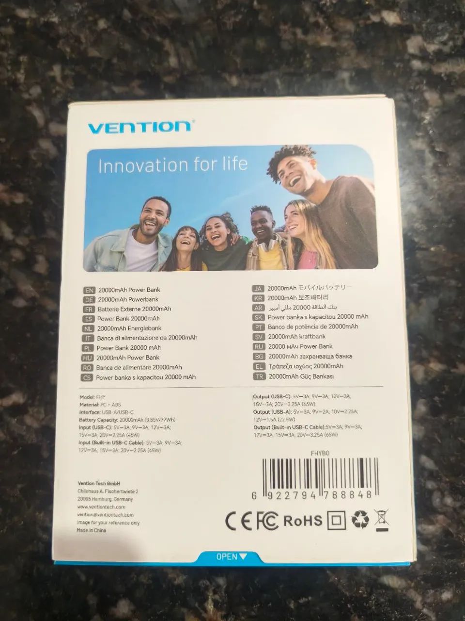 Power bank vention 65w 20000mah - Foto 3