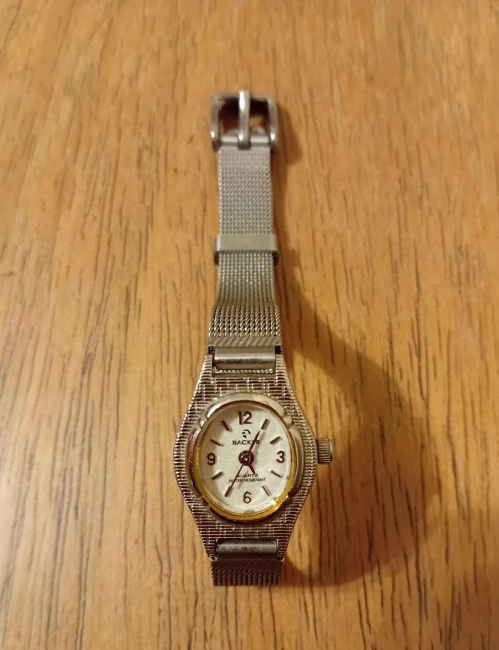 Relógio vintage de pulso Backer com pulseira de metal prateado - Foto 3