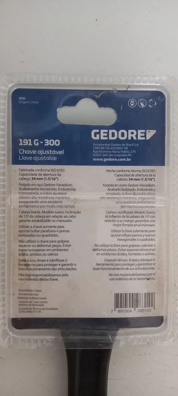 Chave inglesa ajustável 191G - 300 de 16 polegadas Gedore - Foto 2