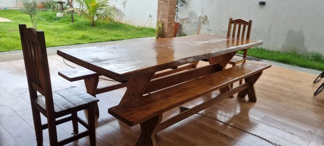 Mesa rústica madeira maciça - Foto 3