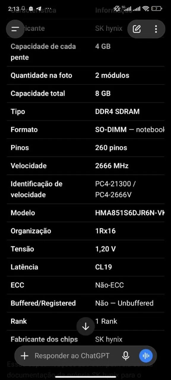 MEMÓRIA RAM DDR4 2X4GB - Foto 2