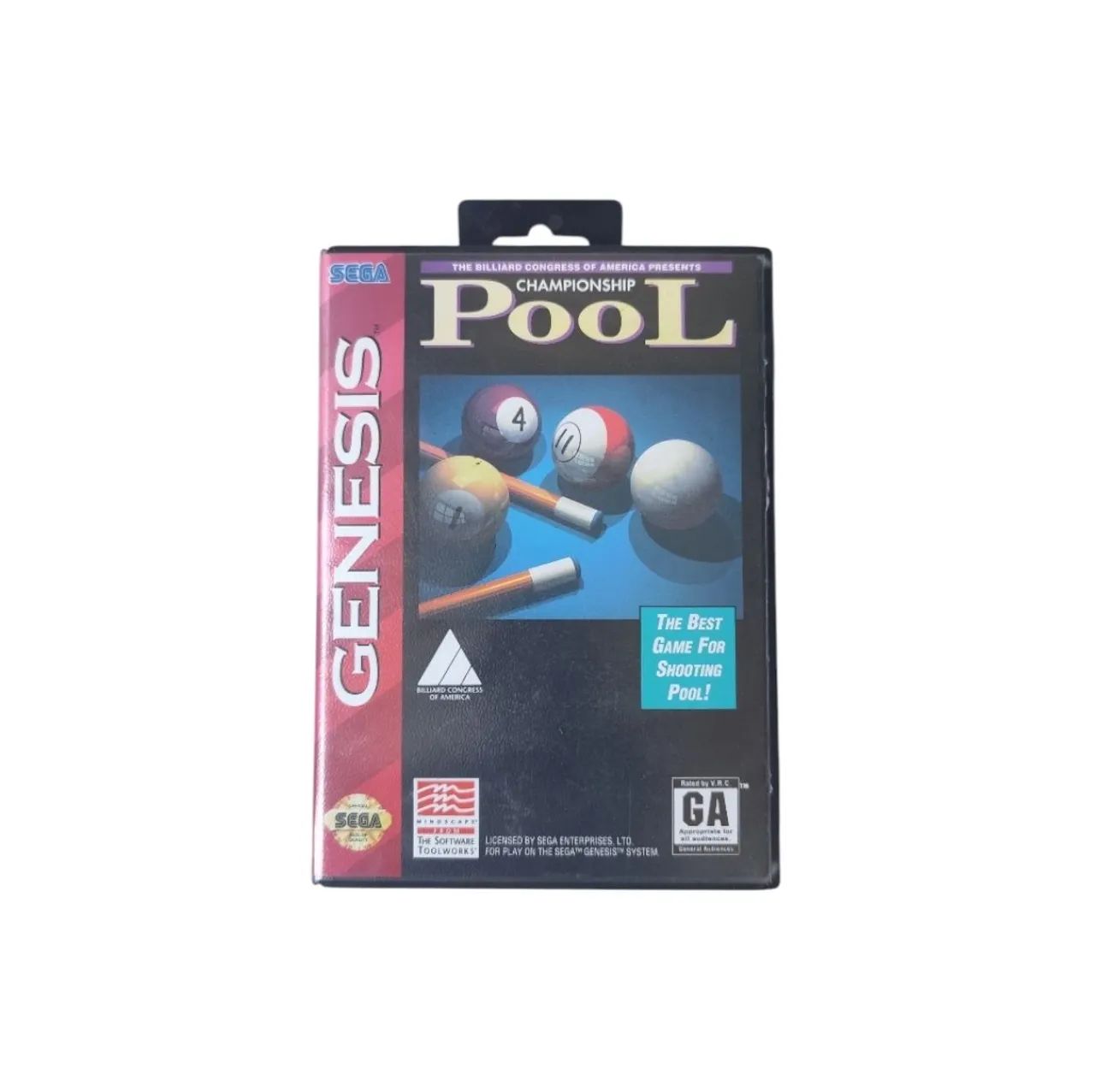 Jogo Championship Pool, Manual e Case Original Sega Genesis