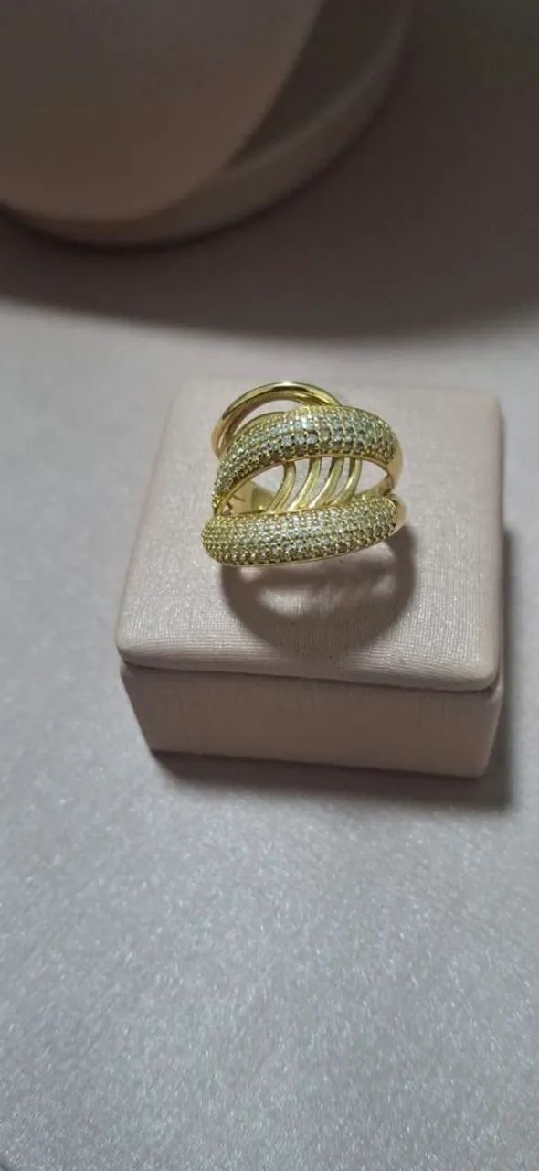 Anel intrela çado ouro 18k - Foto 2