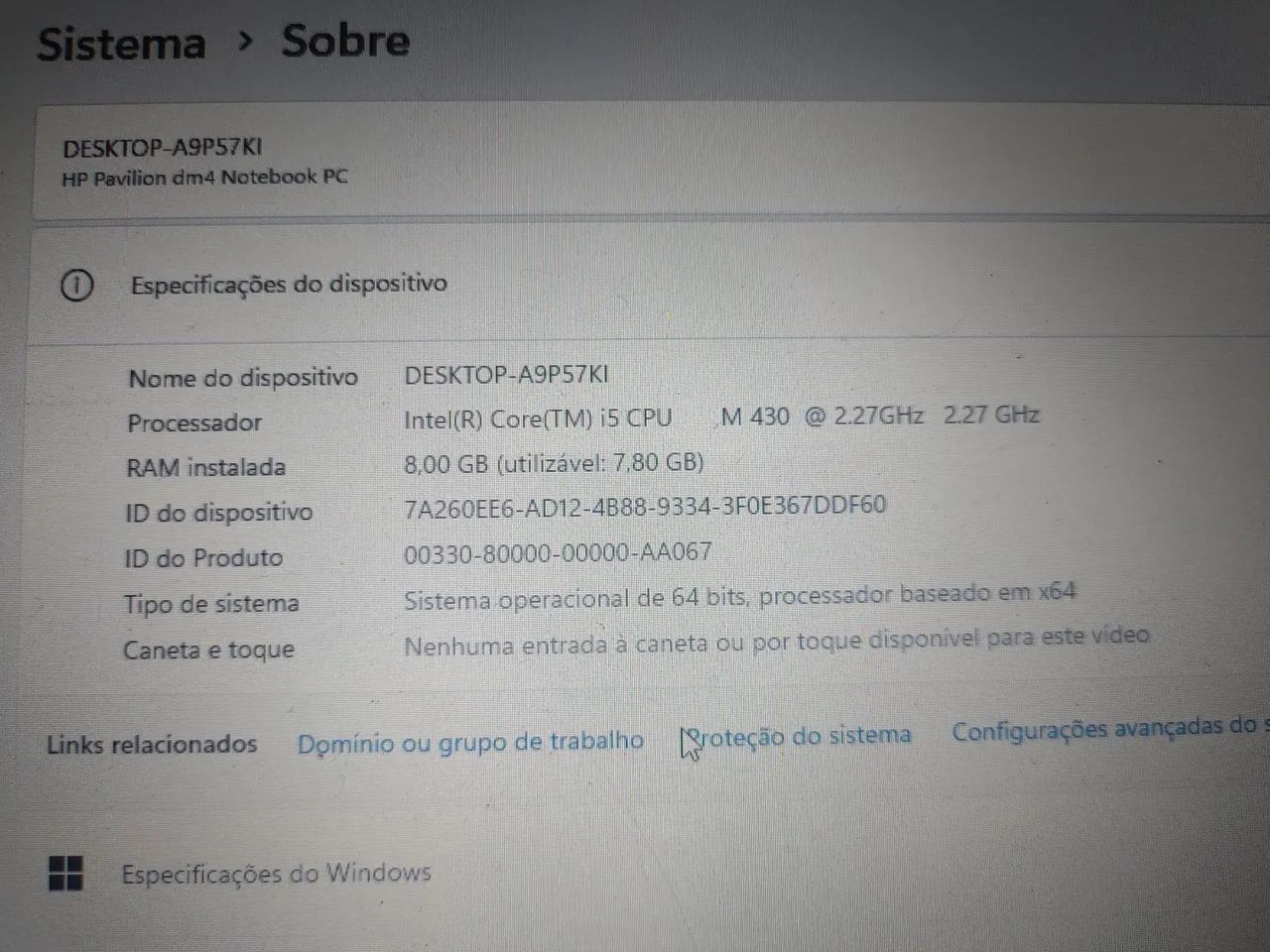 Notebook HP i5 8ram ssd240 ( detalhe ) tem q usar mouse externo  - Foto 4